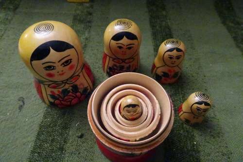 Set of Russian Babushka Dolls - 10.5 cm and down