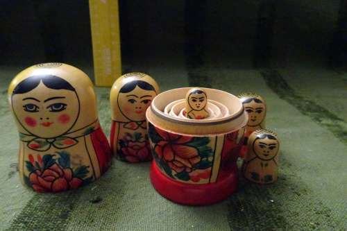 Set of Russian Babushka Dolls - 10.5 cm and down