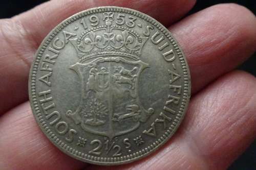 1953 Union of South Africa Silver 2 1/2 Shilling