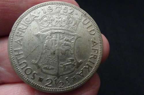 1952 Union of South Africa Silver 2 1/2 Shilling