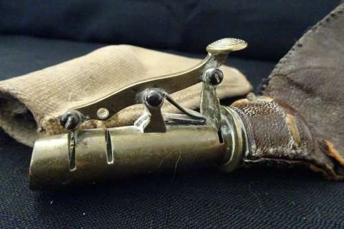 Boer War Period Gun Powder Holder(Brass and Leather)and Musket Bullet Holder