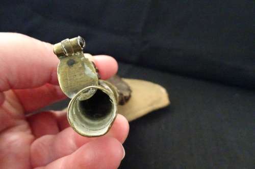 Boer War Period Gun Powder Holder(Brass and Leather)and Musket Bullet Holder