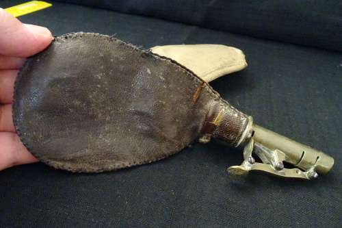 Boer War Period Gun Powder Holder(Brass and Leather)and Musket Bullet Holder