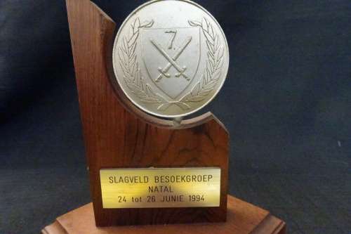 SADF 7 SA Infantry - Slagveld Besoekgroep Natal 24 tot 26 Junie 1994 Medal on Stand