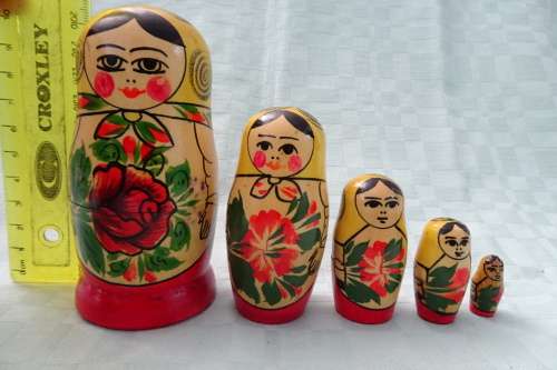 Set of Russian Babushka Dolls - 10 cm and down