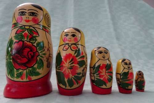Set of Russian Babushka Dolls - 10 cm and down