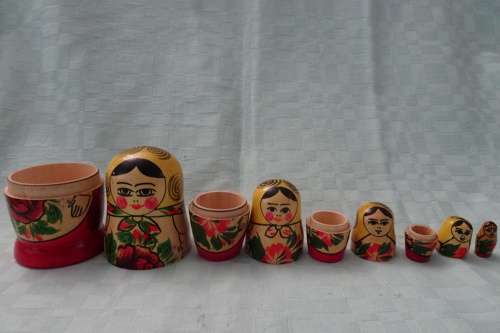 Set of Russian Babushka Dolls - 10 cm and down
