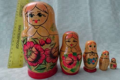 Set of Russian Babushka Dolls - 14 cm and down