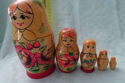 Set of Russian Babushka Dolls - 14 cm and down