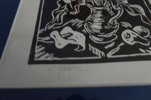 Gregoire Boonzaier 1909 - 2005 Linocut  Varkblomme  - Signed in Pencil