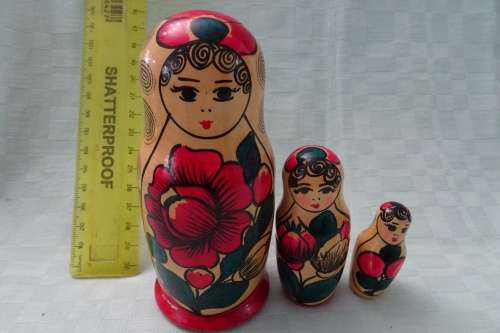 Set of Russian Babushka Dolls - 13 cm and down