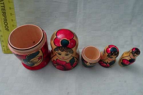 Set of Russian Babushka Dolls - 13 cm and down