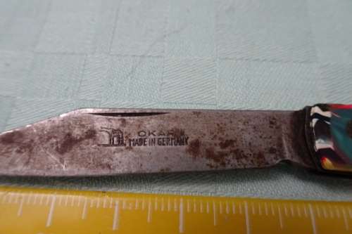 Very Rare Vintage Okapi made in Germany Multi Colored Pocket Knife