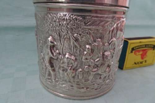 Douwe Egbert Silver Plated Tea Caddy with markings HH 90 on the lid