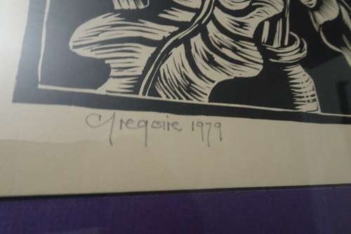 Gregoire Boonzaier 1909 - 2005 Linocut Arum Lillys - Signed in Pencil and dated 1979