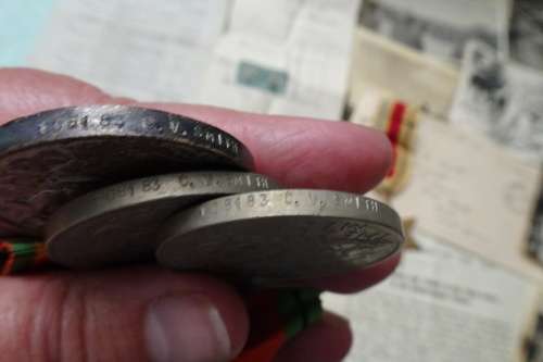 Set of WW2 Medals awarded to 108183 C.V. Smith and Lots of War Memorabilia Included