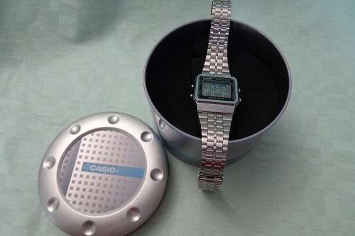 Casio World Time Water Resist Digital Watch 3437 A500 Stainless Steel Back made in China