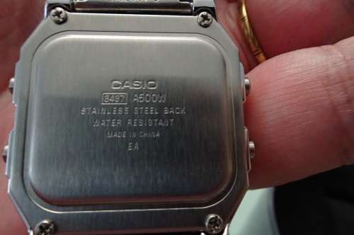 Casio World Time Water Resist Digital Watch 3437 A500 Stainless Steel Back made in China