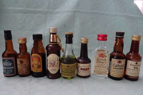 Lot of 9 Vintage Liqueur Miniature Bottles