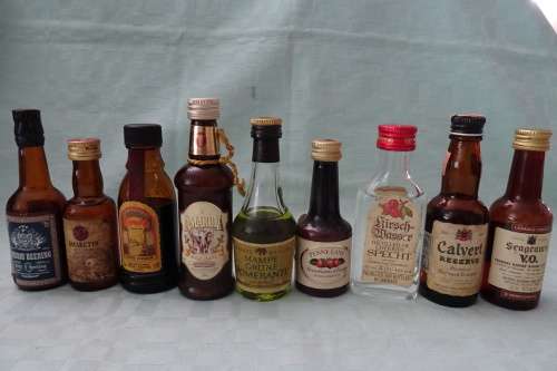 Lot of 9 Vintage Liqueur Miniature Bottles