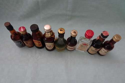 Lot of 9 Vintage Liqueur Miniature Bottles