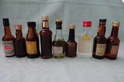 Lot of 9 Vintage Liqueur Miniature Bottles