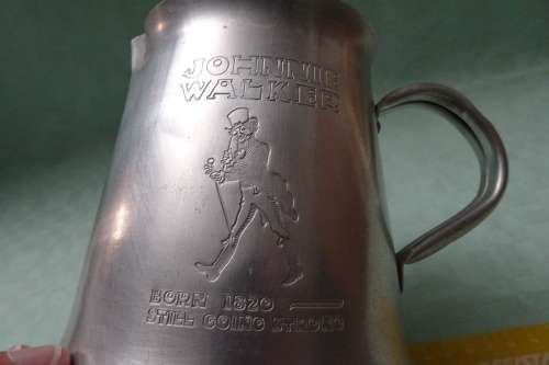 Very Very Rare Vintage Johnnie Walker Born 1820 Still going Strong Aluminum Water Jug