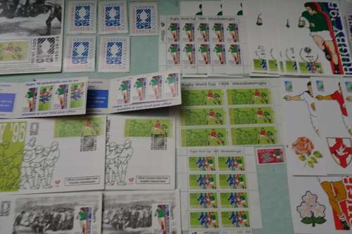 Commemorative Issue  -  S.A.Rugby 1995 World Cup  issued by Post Office Stamp and Post Card Set