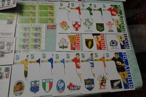 Commemorative Issue  -  S.A.Rugby 1995 World Cup  issued by Post Office Stamp and Post Card Set