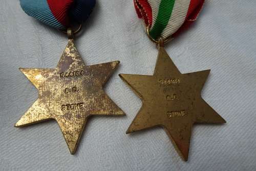 Set of WW 2 Medals awarded to 544164  A.C. Stone