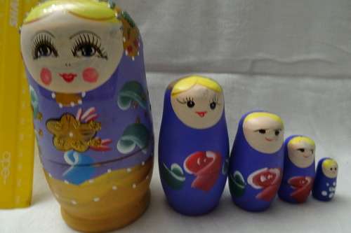 Set of Russian Babushka Nesting Dolls - 12 cm and down