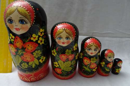 Set of Russian Babushka Dolls - 16 cm and down