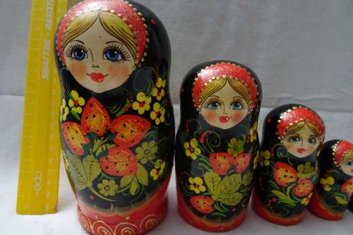 Set of Russian Babushka Dolls - 16 cm and down