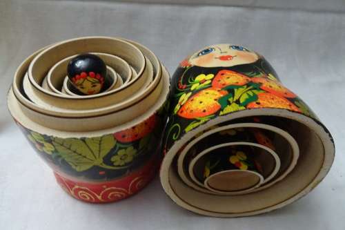 Set of Russian Babushka Dolls - 16 cm and down