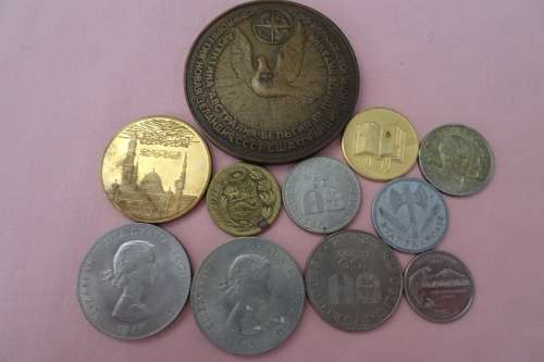 Lot of International Coins and Medallions (Bid for the Lot)