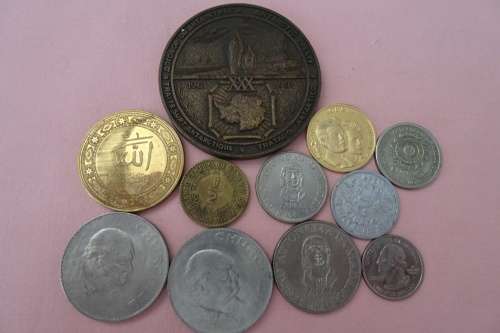 Lot of International Coins and Medallions (Bid for the Lot)