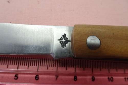 Interesting Pocket Knife with Star Motive on Blade in Excellent Condition