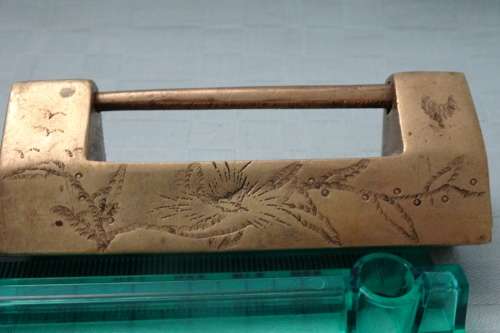 Beautiful Eastern Vintage Brass Lock for a Antique Kist in Excellent Condition