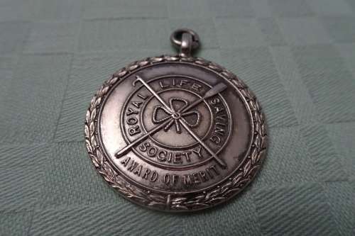 Hallmarked Silver Royal Life Saving Society award of Merit Medal in Pendant to C.P. Hewgill -
