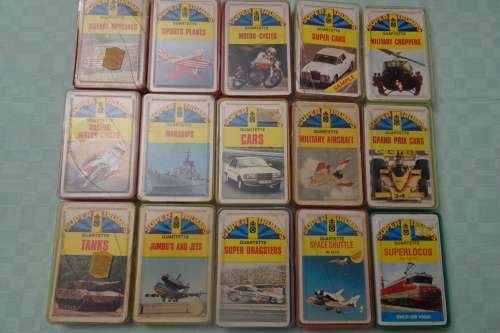 Big Collection of 15 Super Trumps Quartette Gaming Cards made in West Germany