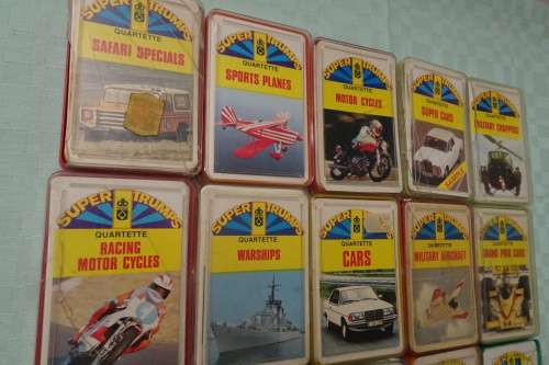 Big Collection of 15 Super Trumps Quartette Gaming Cards made in West Germany