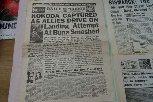 Very Interesting Lot of Four  WW 2 News Papers in good condition (See description)