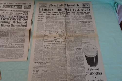 Very Interesting Lot of Four  WW 2 News Papers in good condition (See description)