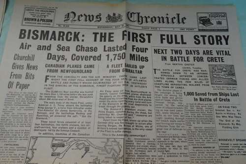 Very Interesting Lot of Four  WW 2 News Papers in good condition (See description)