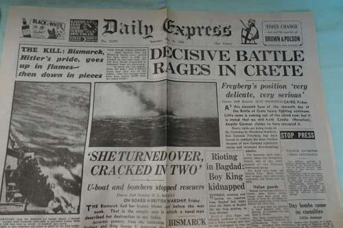Very Interesting Lot of Four  WW 2 News Papers in good condition (See description)