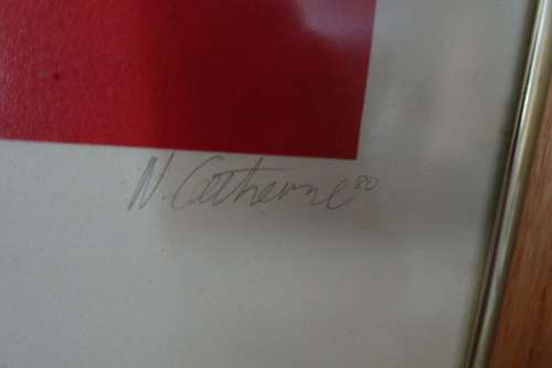 Very Rare Lithograph by Famous S.A. Artist Norman Catherine 1949  --   -  Self  Portrait 47/100