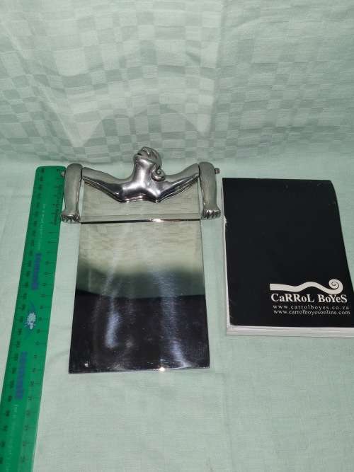 Very Interesting Carrol Boyes  Stainless Note Pad Holder in Excellent Condition  -