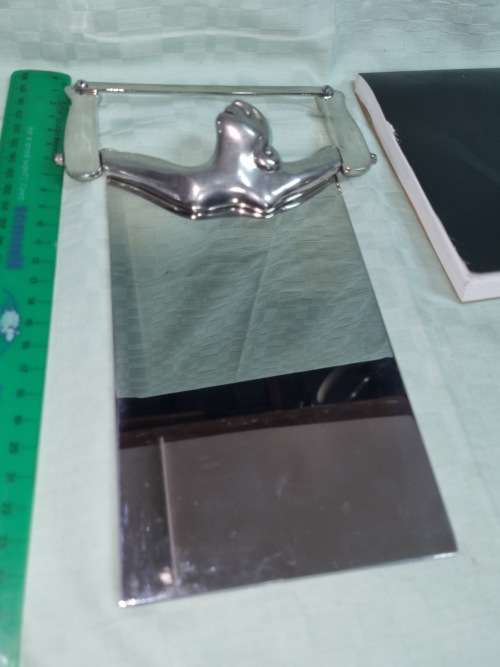 Very Interesting Carrol Boyes  Stainless Note Pad Holder in Excellent Condition  -