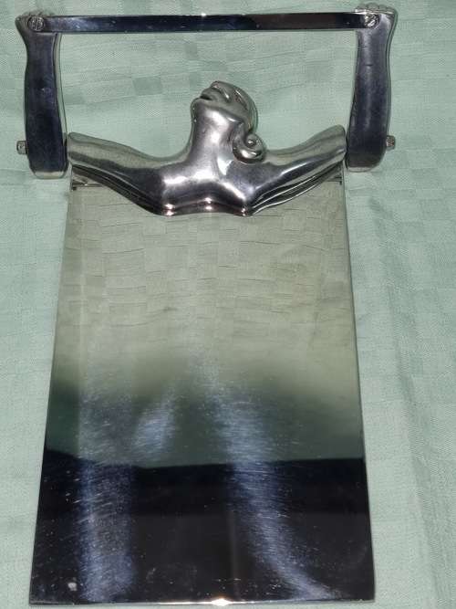 Very Interesting Carrol Boyes  Stainless Note Pad Holder in Excellent Condition  -