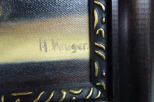 Framed Oil on Board "Still Life" Signed H Kruger in Beautiful Frame